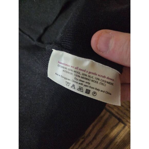 M.M. Lafleur The O'Keeffe cardigan wool blend Sweater in Black / Wheat sz XL - Picture 4 of 5